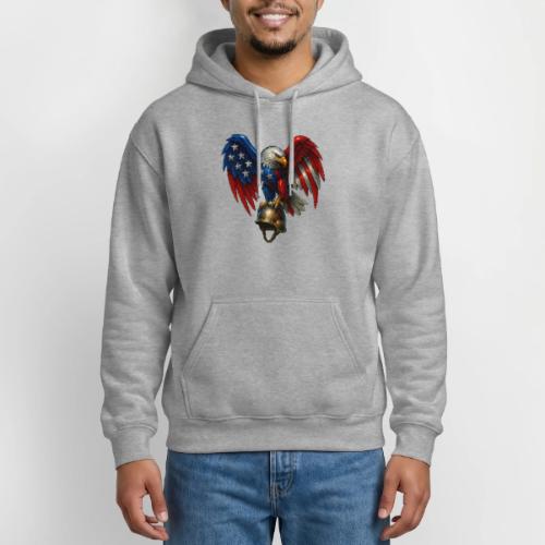 American Flag Bald Eagle - Helmet - Heavyweight Unisex Hoodie by Gildan