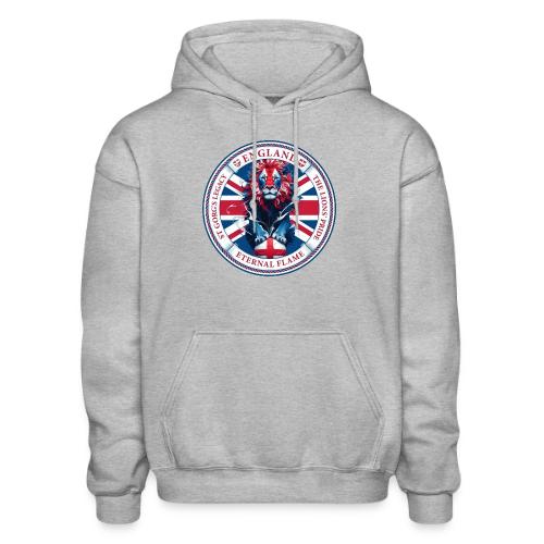England Lion Emblem T Shirt, Flag Pride Gift - Gildan Heavy Blend Adult Hoodie