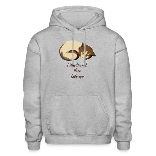 I Was Normal Three Cats Ago Funny Cat T-Shirt - Gildan Heavy Blend Adult Hoodie