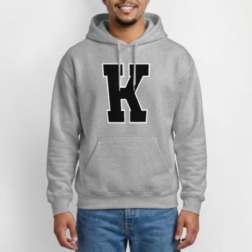 Varsity Letter K Collegiate Font Design - Gildan Heavy Blend Adult Hoodie