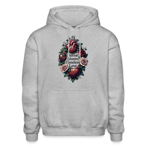 Eternal Bloom Timeless Love Entwined Hearts T-Shir - Heavyweight Unisex Hoodie by Gildan