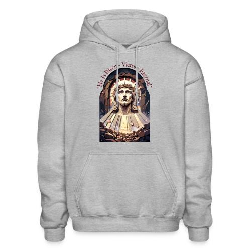 Easter He Is Risen Face of Christ T Shirt, Gift - Gildan Heavy Blend Adult Hoodie