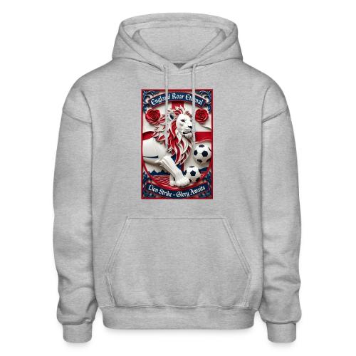 England Lion Soccer T Shirt, Football Pride Gift - Heavyweight Unisex Hoodie by Gildan
