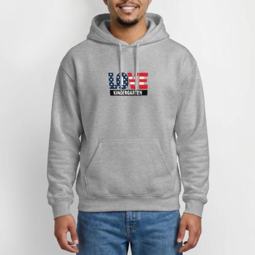 Love Kindergarten Patriotic Graduation - Gildan Heavy Blend Adult Hoodie