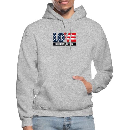 Love Kindergarten Patriotic Graduation - Gildan Heavy Blend Adult Hoodie