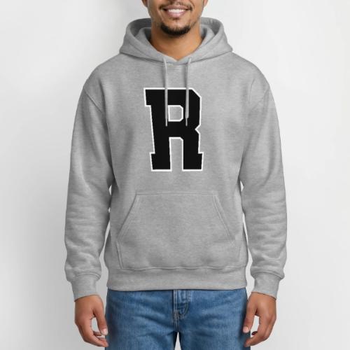 Varsity Letter R Athletic Monogram - Heavyweight Unisex Hoodie by Gildan