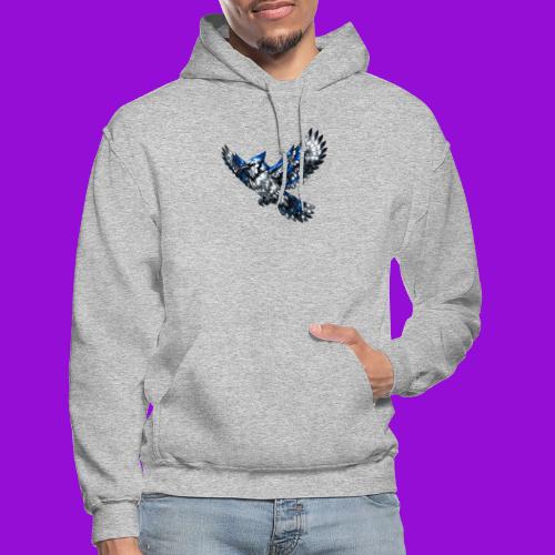 Silver Blue Jay in Flight - Gildan Heavy Blend Adult Hoodie
