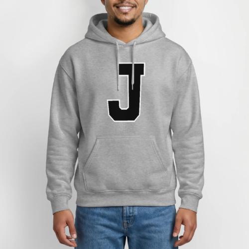 Varsity Letter J Athletic Alphabet Graphic - Gildan Heavy Blend Adult Hoodie