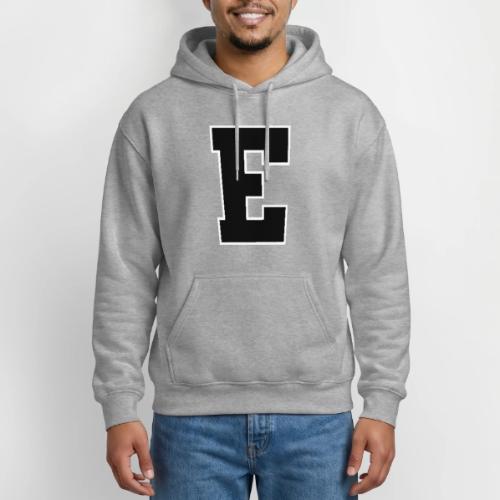 Varsity Letter E Collegiate Font Graphic - Gildan Heavy Blend Adult Hoodie