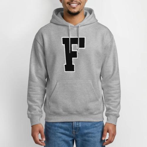 Varsity Letter F Athletic Monogram - Gildan Heavy Blend Adult Hoodie