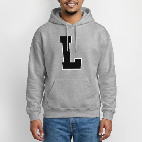 Varsity Letter L Athletic Monogram - Gildan Heavy Blend Adult Hoodie