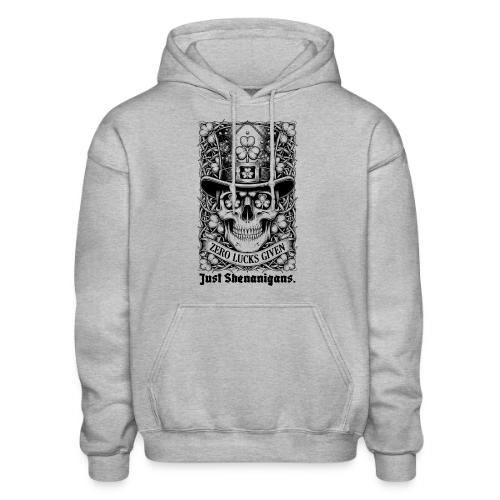 Salty Shamrock Skull T-Shirt - Heavyweight Unisex Hoodie by Gildan