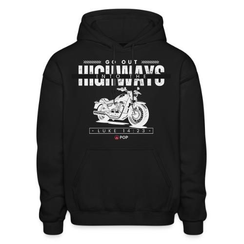 Motorcycle | Go Out Into The Highways - Heavyweight Unisex Hoodie by Gildan