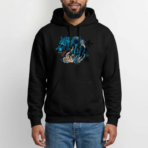 Blue Wolf Graffiti Street Art - Gildan Heavy Blend Adult Hoodie