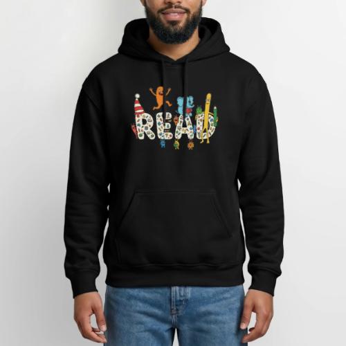 Whimsical READ Kids Cartoon - Gildan Heavy Blend Adult Hoodie