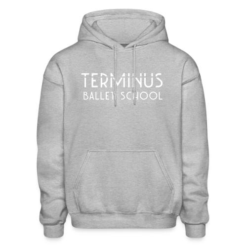 School Logo (white text) - Heavyweight Unisex Hoodie by Gildan