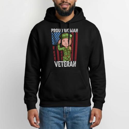 Proud Woman Veteran - Gildan Heavy Blend Adult Hoodie