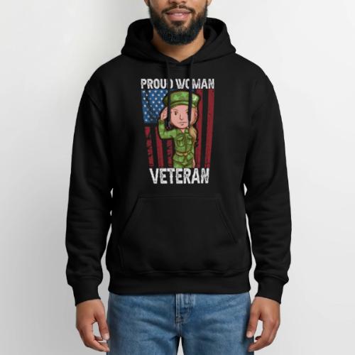 Proud Woman Veteran - Heavyweight Unisex Hoodie by Gildan