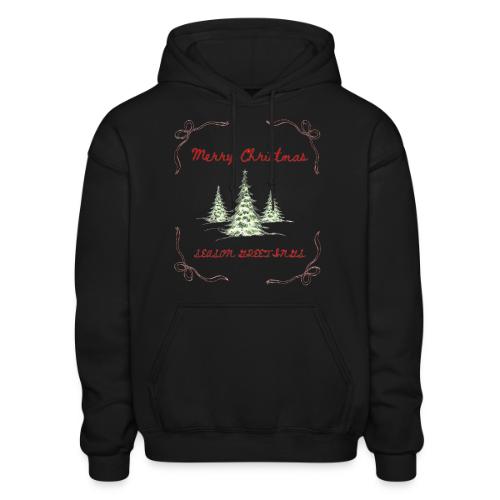Beautiful Green Christmas Tree Graphic - Heavyweight Unisex Hoodie by Gildan