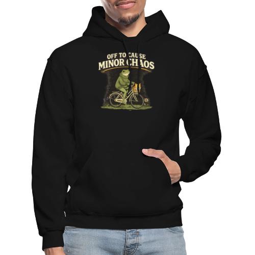 Minor Chaos Vintage Frog and Cat on Bicycle - Gildan Heavy Blend Adult Hoodie