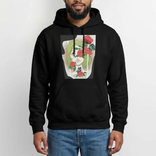 Girl with Rose Vine - Heavyweight Unisex Hoodie by Gildan