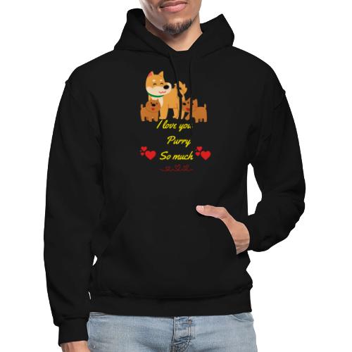 Cute Dog Family Love – “I Love You Purry So much - Gildan Heavy Blend Adult Hoodie
