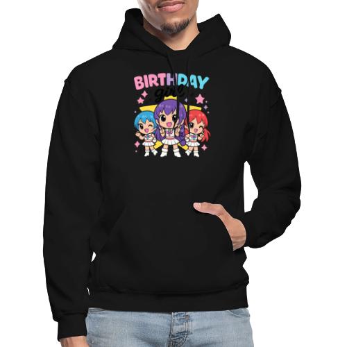 Cute Chibi Birthday Idol Girls - Gildan Heavy Blend Adult Hoodie