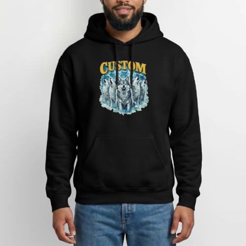 Custom Wolf Pack Howling Moon Vintage Wilderness - Gildan Heavy Blend Adult Hoodie
