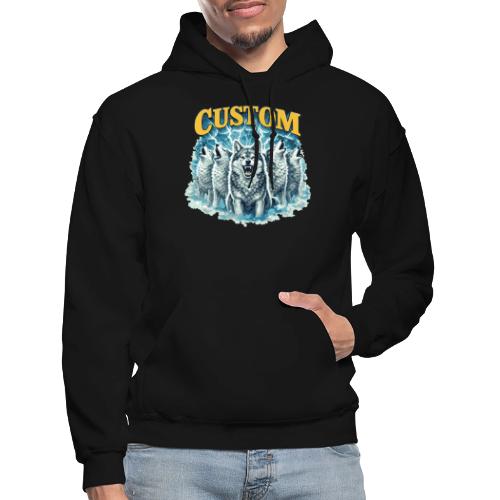 Custom Wolf Pack Howling Moon Vintage Wilderness - Gildan Heavy Blend Adult Hoodie