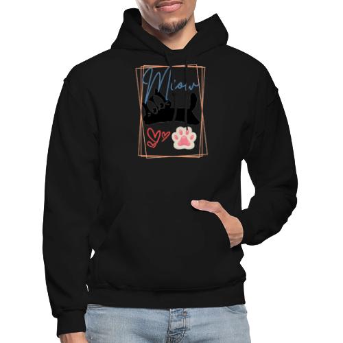 Meow Cat Paw Cute Kitty Lover Design - Gildan Heavy Blend Adult Hoodie
