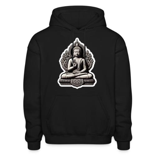 The Buddha Displaying Hand Mudra - Heavyweight Unisex Hoodie by Gildan