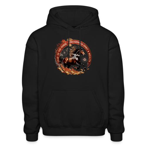 Year of the Horse Fiery Spirit T Shirt, Lunar New - Gildan Heavy Blend Adult Hoodie