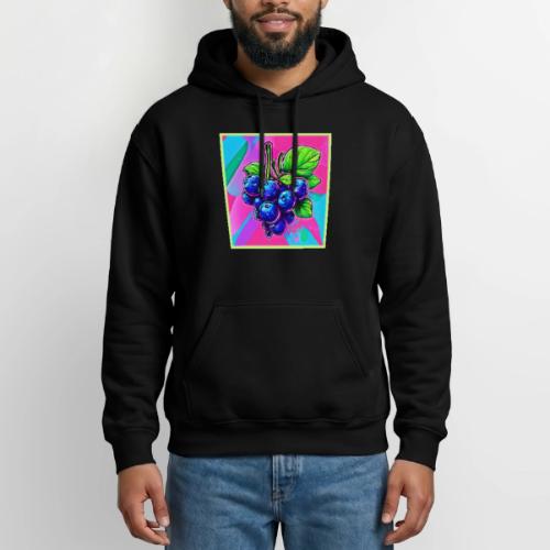 Vibrant Blueberry Artwork - Heavyweight Unisex Hoodie by Gildan