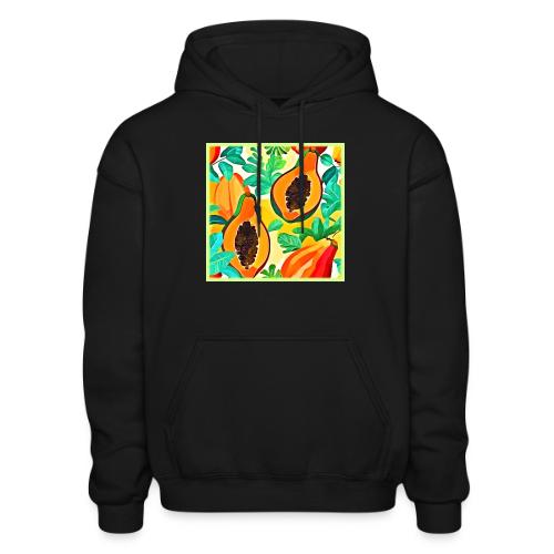 Tropical Papaya Pop Art - Heavyweight Unisex Hoodie by Gildan