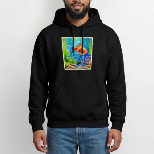 Colorful Tank Goldfish Design - Gildan Heavy Blend Adult Hoodie