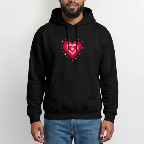 Layered Red & Pink Heart – Cute Valentine Love - Gildan Heavy Blend Adult Hoodie