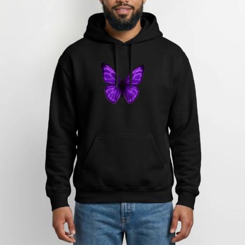 Neon Purple Butterfly - Gildan Heavy Blend Adult Hoodie