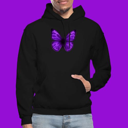 Neon Purple Butterfly - Gildan Heavy Blend Adult Hoodie
