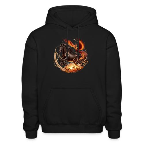Year of the Horse Phoenix T Shirt, Lunar NY Gift - Heavyweight Unisex Hoodie by Gildan