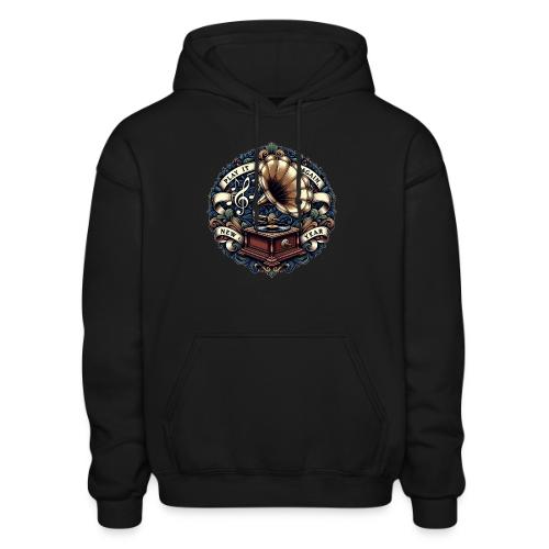 Ornate Phonograph T-Shirt - Heavyweight Unisex Hoodie by Gildan