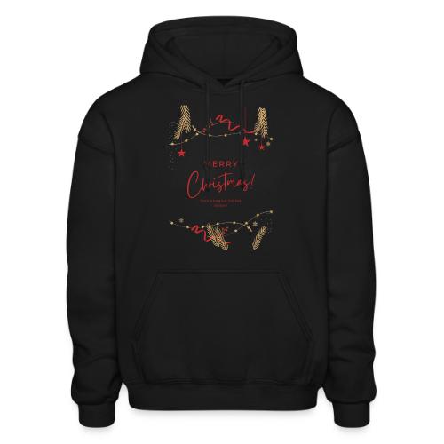 Merry Christmas Typography Design - Heavyweight Unisex Hoodie by Gildan