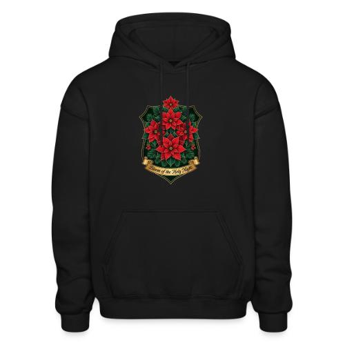 Poinsettia Crest T-Shirt - Heavyweight Unisex Hoodie by Gildan