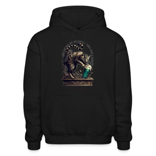 Lucky Last Call Cat Graphic Tee - Gildan Heavy Blend Adult Hoodie