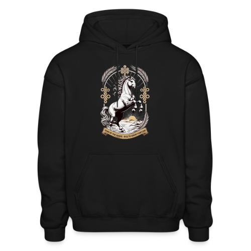 Year of the Horse Rearing T Shirt, Lunar New Year - Heavyweight Unisex Hoodie by Gildan
