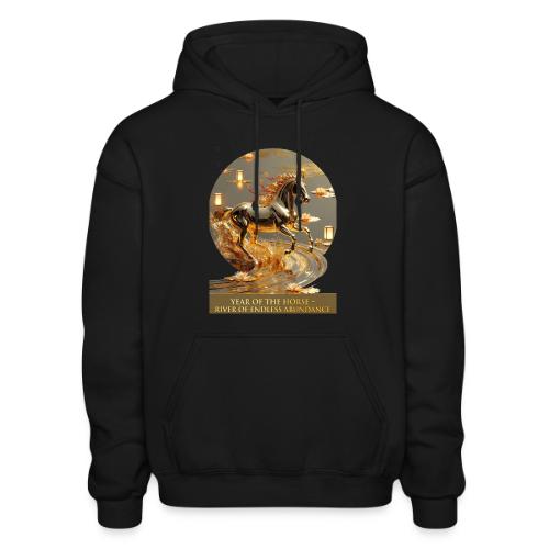 Year of the Horse Abundance T Shirt, Lunar NY Gift - Heavyweight Unisex Hoodie by Gildan