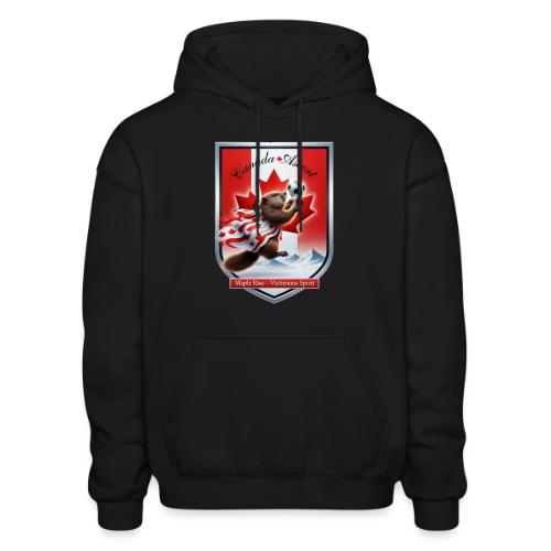 Canada Beaver Ascent T-Shirt, Canadian Pride Gift - Heavyweight Unisex Hoodie by Gildan
