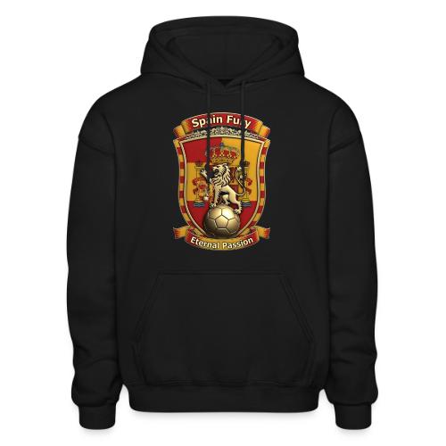 Spain Lion Fury T-Shirt, Spanish Crest Gift - Heavyweight Unisex Hoodie by Gildan