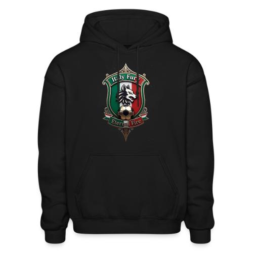 Italy heritage Wolf Fury Tee, Pride Badge Gift - Gildan Heavy Blend Adult Hoodie