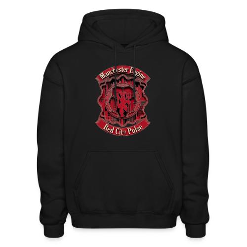 Red Manchester T Shirt, Red Soccer City Pride Gift - Heavyweight Unisex Hoodie by Gildan