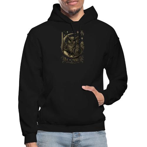 Moon Warrior Owl – Celestial Strength Tee - Gildan Heavy Blend Adult Hoodie